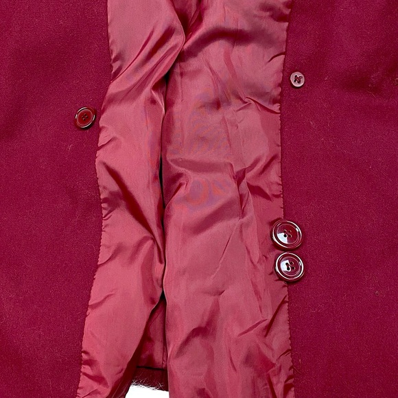 Gallery Collection GC Red Classic Wool Double Breasted Peacoat Vtg Button Front - Picture 14 of 16